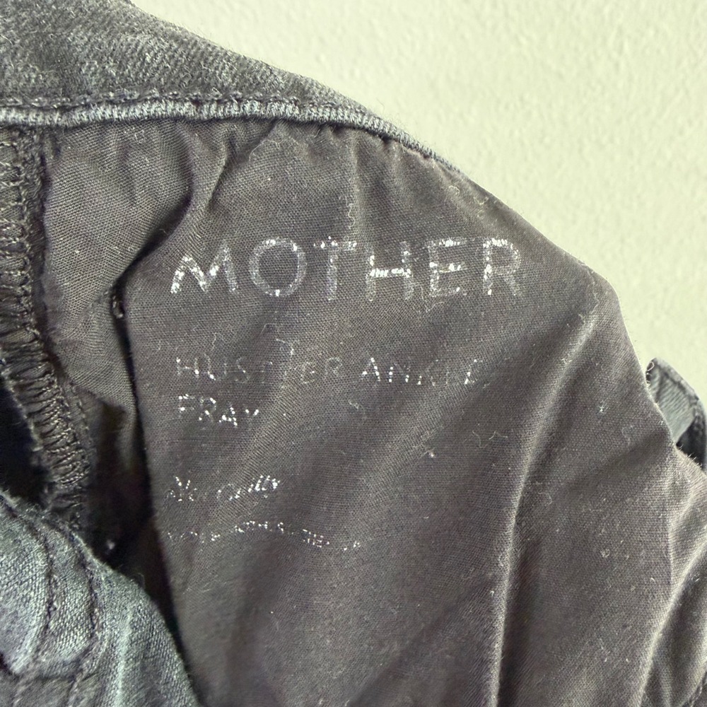 MOTHER Hustler Fray Ankle Jeans Black High Rise Flare Womens 30 - Picture 12 of 13